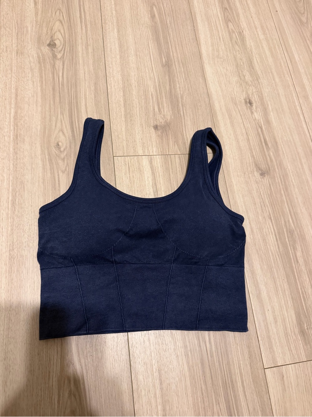Navy Padded Active Crop Top